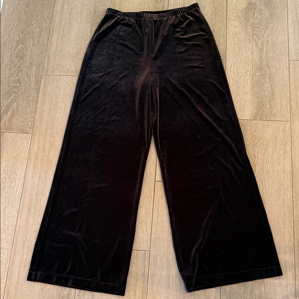 Chico’s Brown Velvet Wide-Leg Pants